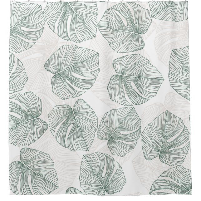 Monstera leaves seamless pattern. Tropical pattern Shower Curtain (Front)