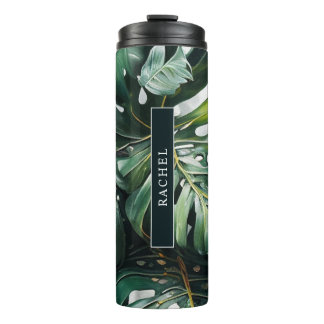 Monstera Leaves Tropical Custom Thermal Tumbler