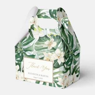 Monstera Leaves Tropical Foliage Wedding Shower Favour Box