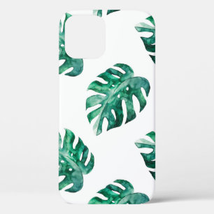 Monstera leaves. Tropical illustration pattern iPhone 12 Case