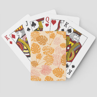 Monstera leaves: tropical silhouette seamless playing cards