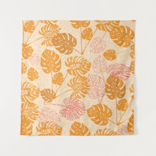 Monstera leaves: tropical silhouette seamless tapestry