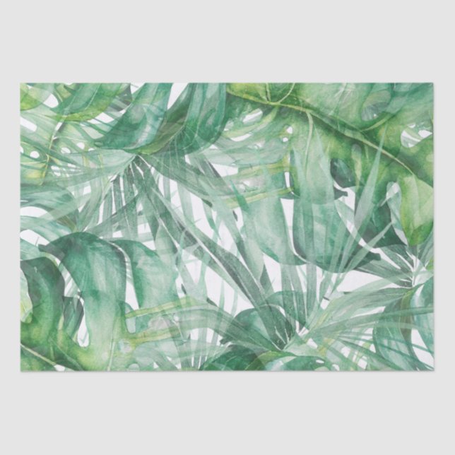 Monstera Leaves Tropical Tissue Paper (Front)