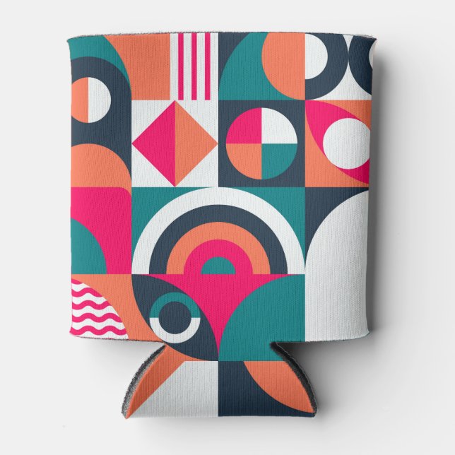 Monstera Leaves: Tropical Vintage Pattern Can Cooler (Front)