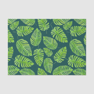 Monstera leaves, tropical watercolor pattern tissue paper