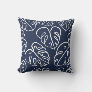 Monstera Leaves: Vintage Hand Drawn. Cushion
