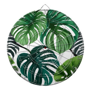Monstera Leaves Watercolor Modern Botanical Dartboard