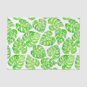 Monstera leaves watercolor tissue paper