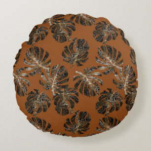 Monstera Leo Animal Print Glam 3 Round Cushion