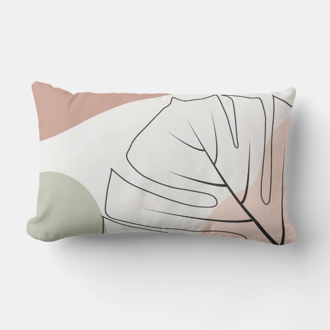 Monstera minimalist lumbar cushion (Front)