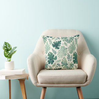 Monstera Mood – Tropical Leaf Throw Pillow