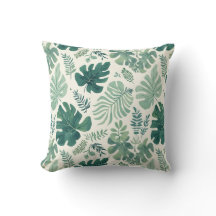 Monstera Mood – Tropical Leaf Throw Pillow