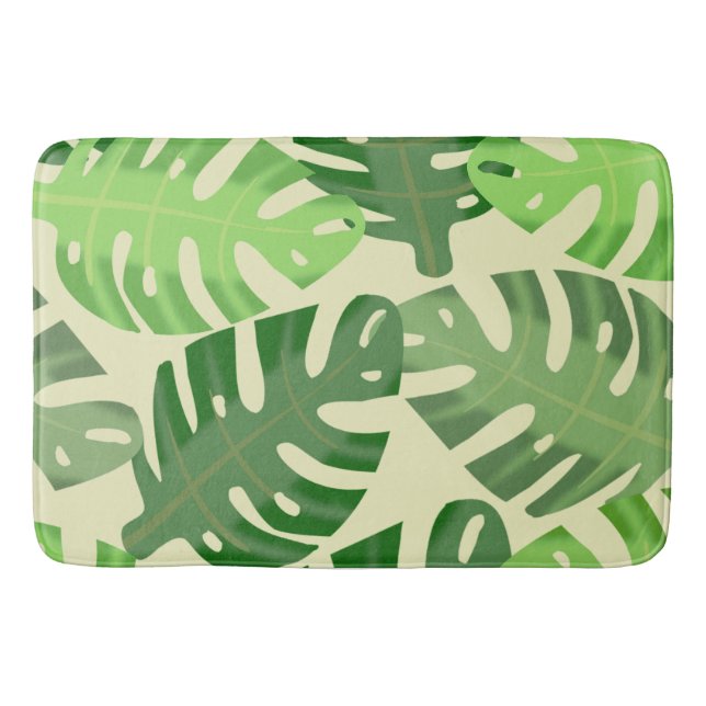 Monstera Natural Leaf Large Bath Mat (Front)
