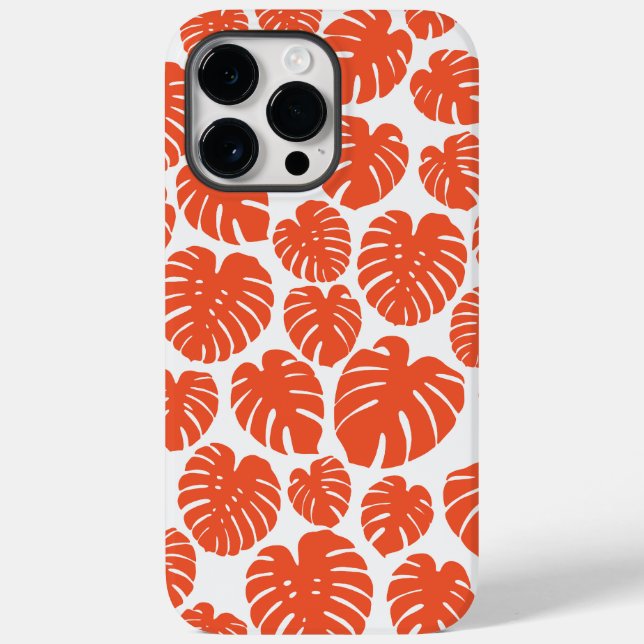 Monstera - Orange and White Case-Mate iPhone Case (Back)
