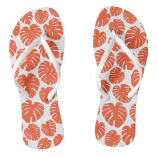 Monstera - Orange and White Thongs