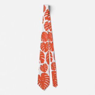 Monstera - Orange and White Tie