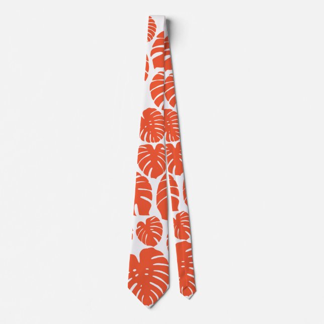 Monstera - Orange and White Tie (Front)