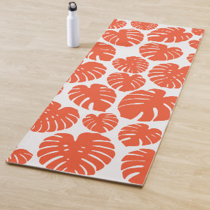Monstera - Orange and White Yoga Mat