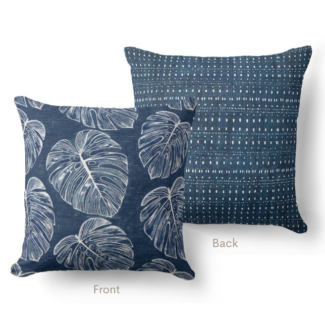 Monstera Palm Leaves Double Sided Throw Pillow (Creator Uploaded)