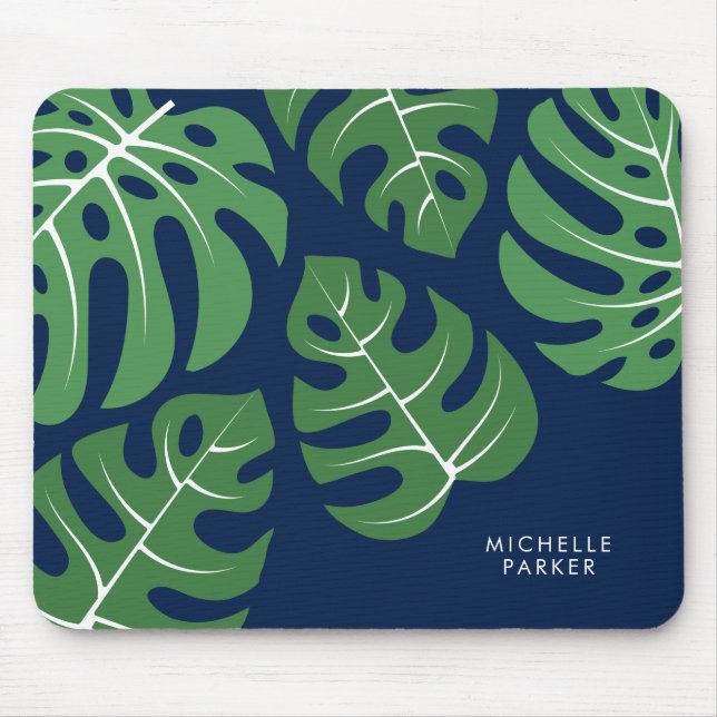 Monstera Palm Leaves Mouse Pad (Front)