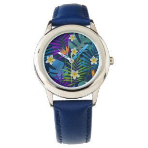 Monstera Palm Trees Plumeria Birds of Paradise Watch