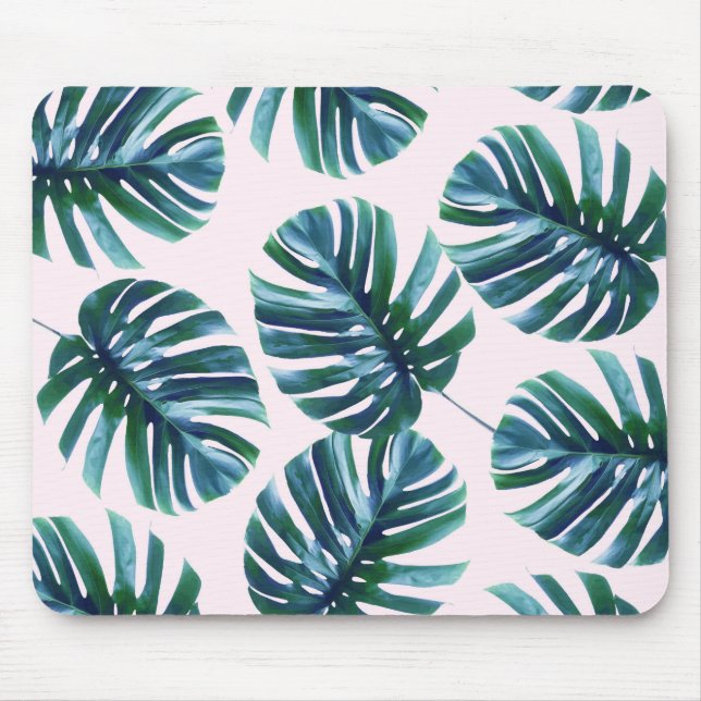 Monstera Pattern Mousepad (Front)