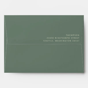 Monstera Plant Botanical Pink Green Return Address Envelope