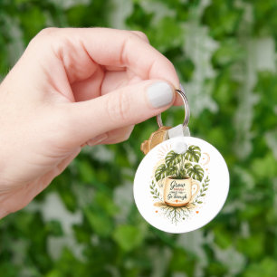 Monstera Plant in Coffee Mug   Cosy Botanical  Key Ring