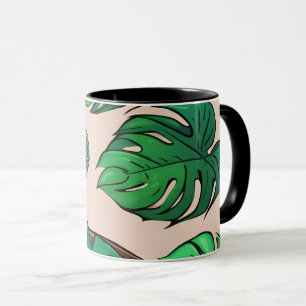 Monstera Plant Pot Pattern Art Mug