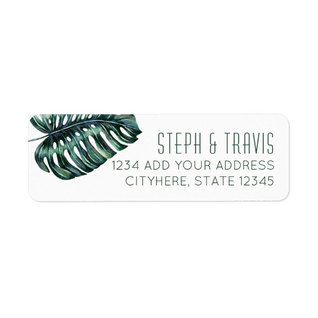 Monstera Plant Return Address Label (Front)