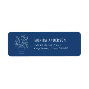 Monstera Plant Return Address Labels