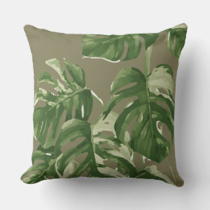 Monstera Plant Throw Cushion