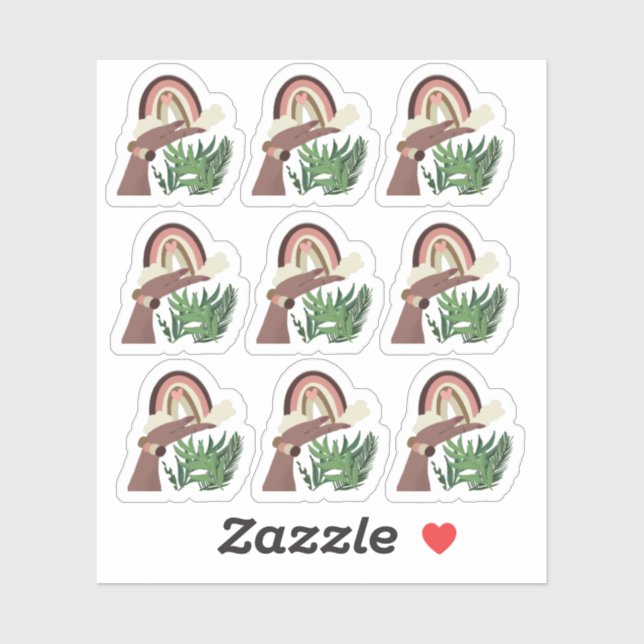 Monstera Rainbow Bohemian Girly  (Sheet)