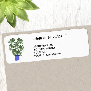 Monstera Return Address Label