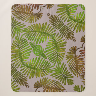Monstera Sherpa Blanket