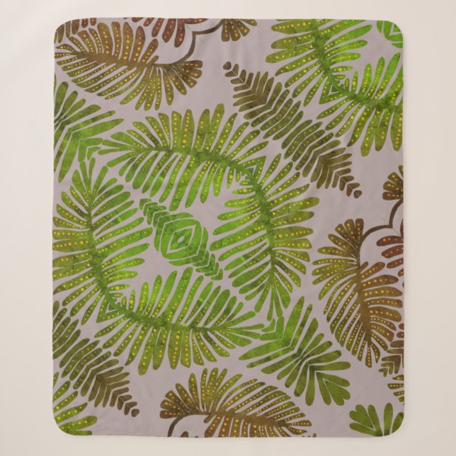 Monstera Sherpa Blanket (Front)
