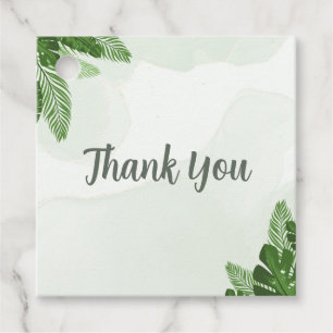 Monstera Shower Favour Tag Tropical Greenery Pale