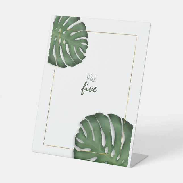 Monstera Table Card Pedestal Sign (Front)