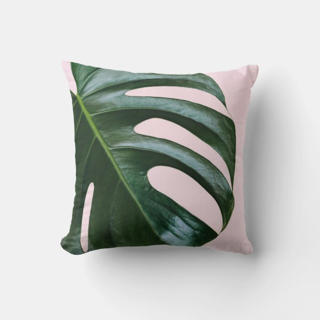 Monstera Tropical Leaf Cushion (Front)