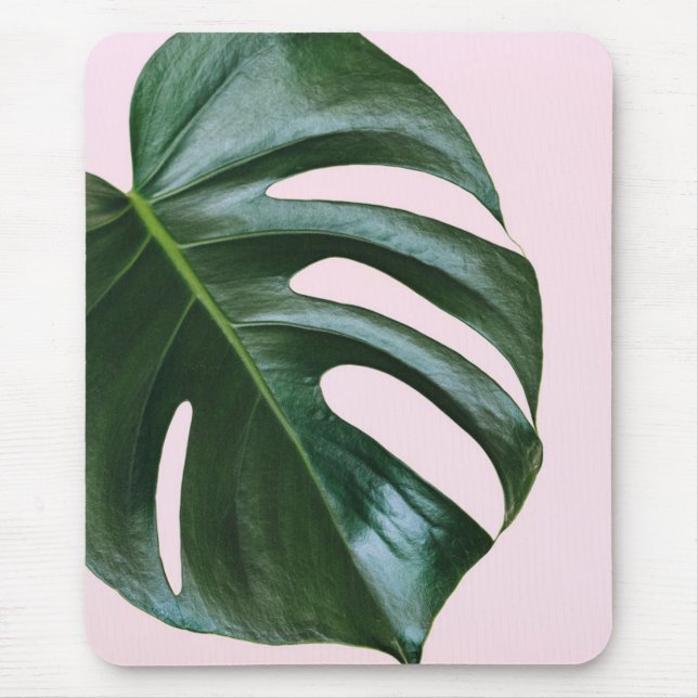 Monstera Tropical Leaf Mouse Pad (Front)