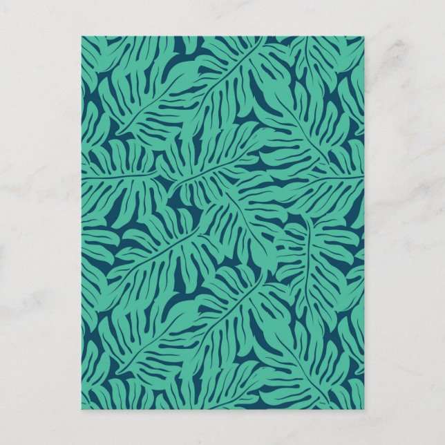 Monstera Tropical Leaf Pattern Postcard (Front)