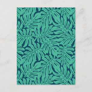 Monstera Tropical Leaf Pattern Postcard