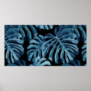 Monstera tropical plant / houseplant design featur poster