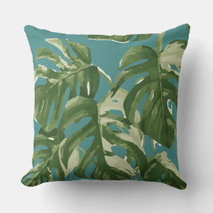 Monstera Tropical Plant   Throw Cushion
