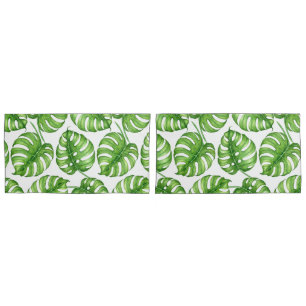 Monstera watercolor pattern pillowcase