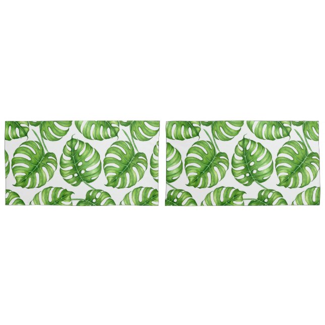 Monstera watercolor pattern pillowcase (Front-Set)