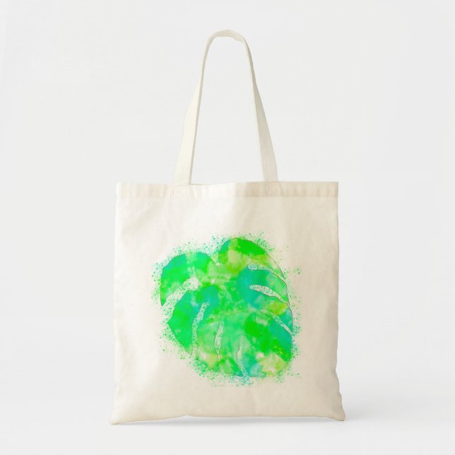 Monstera Watercolor Tote Bag (Front)