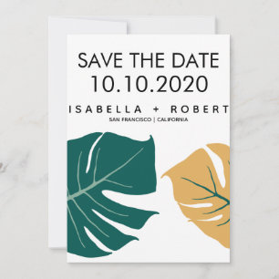 Monstera Yellow Wedding Save the Date