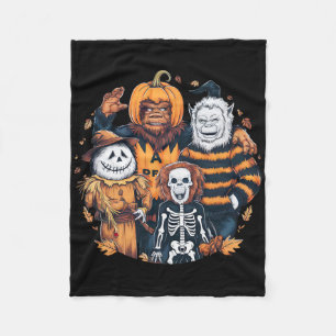 Monsters And Friends In Costumes Fall Season Hallo Fleece Blanket