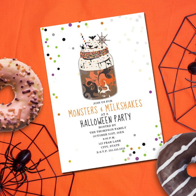 Monsters and Milkshakes Halloween Party Invitation (Creator Uploaded)